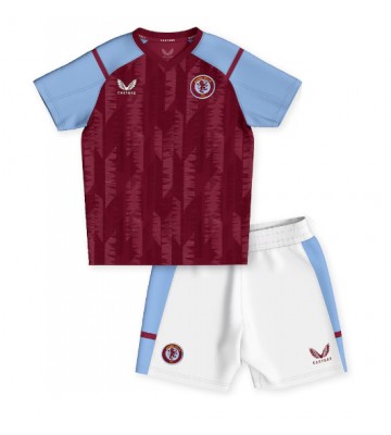 Aston Villa Koszulka Podstawowych Dziecięca 2023-24 Krótki Rękaw (+ Krótkie spodenki)